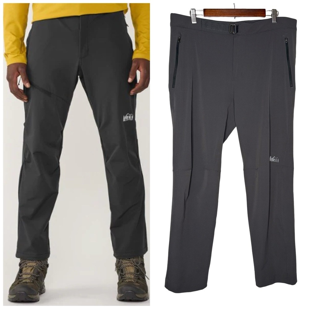 REI Co-Op Regular Fit Gray‎ Pants Mens 38x32 Activator Stretch Hiking Outdoors
